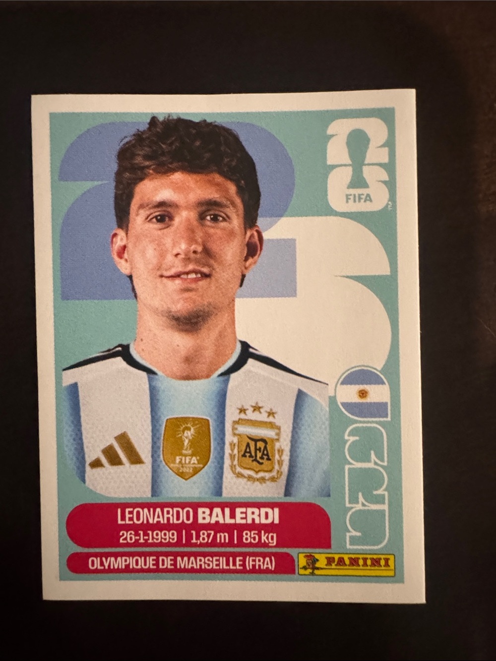 Panini Sticker - Argentina (Leonardo Balerdi)